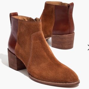 Madewell Asher Booties in Suede & Leather - Size 8.5